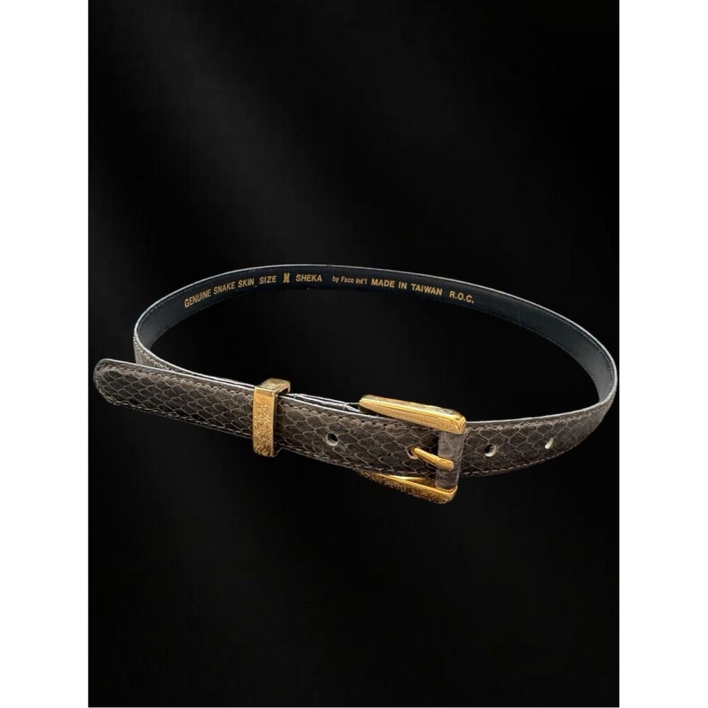 VTG Sheka By Faco Int’l Gray Snakeskin Thin Belt Size M